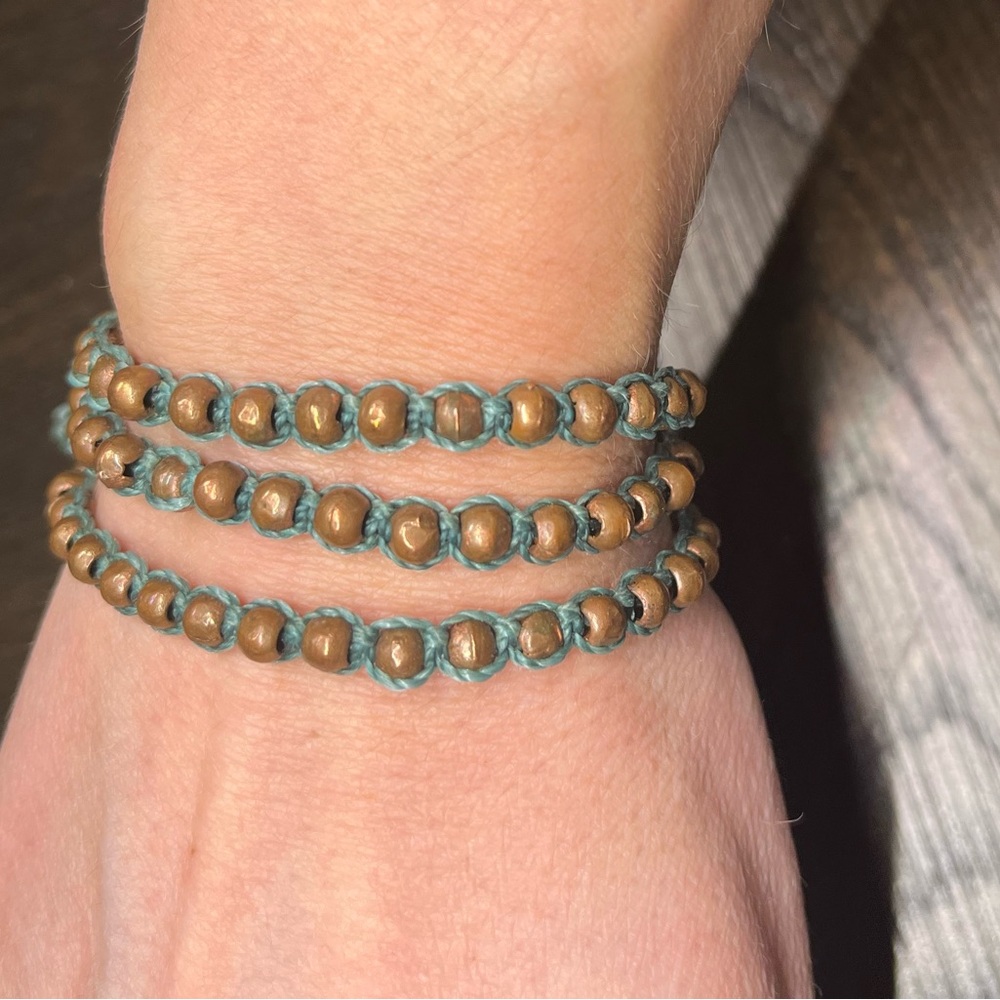 Copper Beaded Wrap Bracelet
